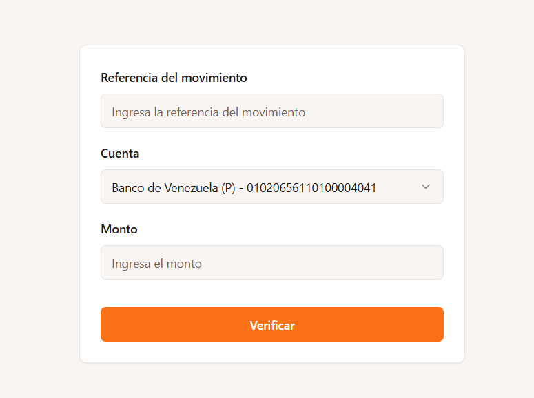 Buscando pago por referencia, monto y fecha en el panel de Pabilo